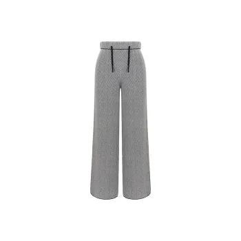 YANGZHIDAO Casual Pants Women's Black White Herringbone