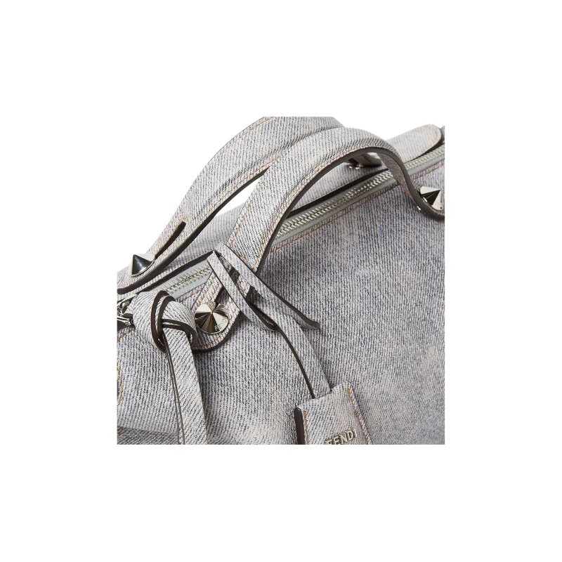 FENDI By The Way Series Leather Handbag Medium Size Women's Gray-6