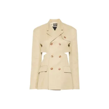 R13 Double breasted Open back Blazer