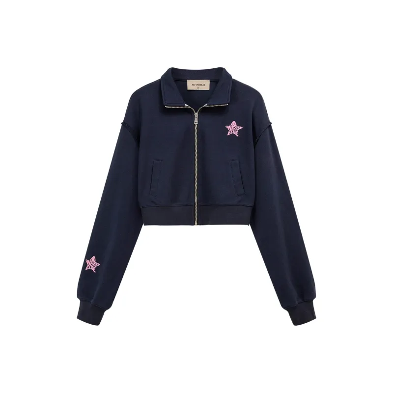 NO ONE ELSE Cropped Coats Women's Navy Blue-0