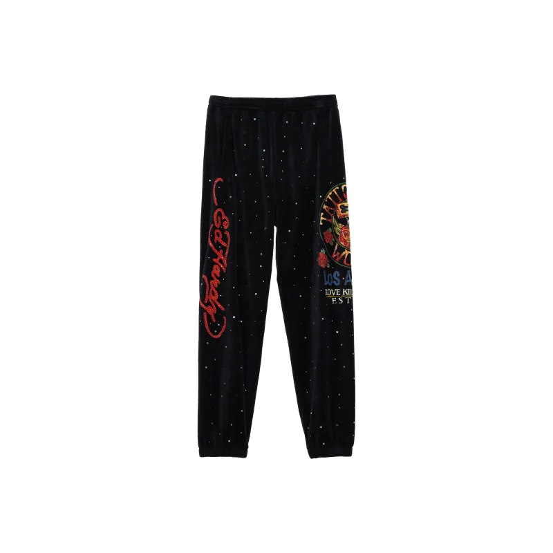 Ed Hardy Straight Casual Pants Women's Black-0