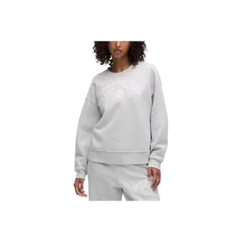 Lululemon Perfectly Oversized Crew Graphic Sweatshirt Women's Light Gray