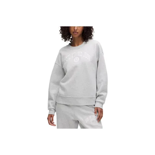 Lululemon Perfectly Oversized Crew Graphic Sweatshirt Women's Light Gray