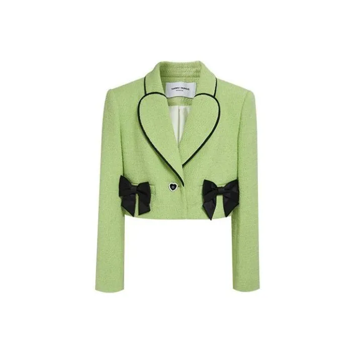 TAMMY TANGS Cropped Coats Women's Green-0