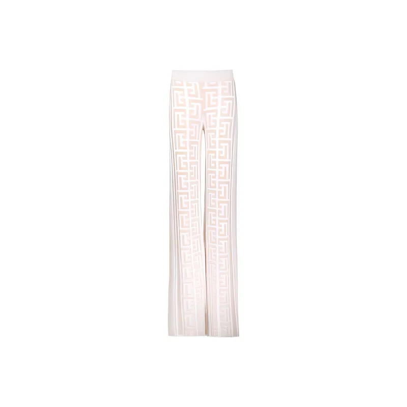 BALMAIN Knitted Sweatpants Women's Beige-0