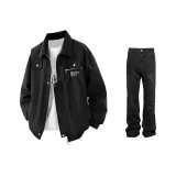 Clothing Set (Black Jacket+Black Jeans)