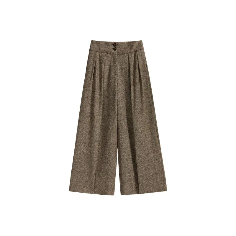 Yiner Casual Pants Women's Coffee-0