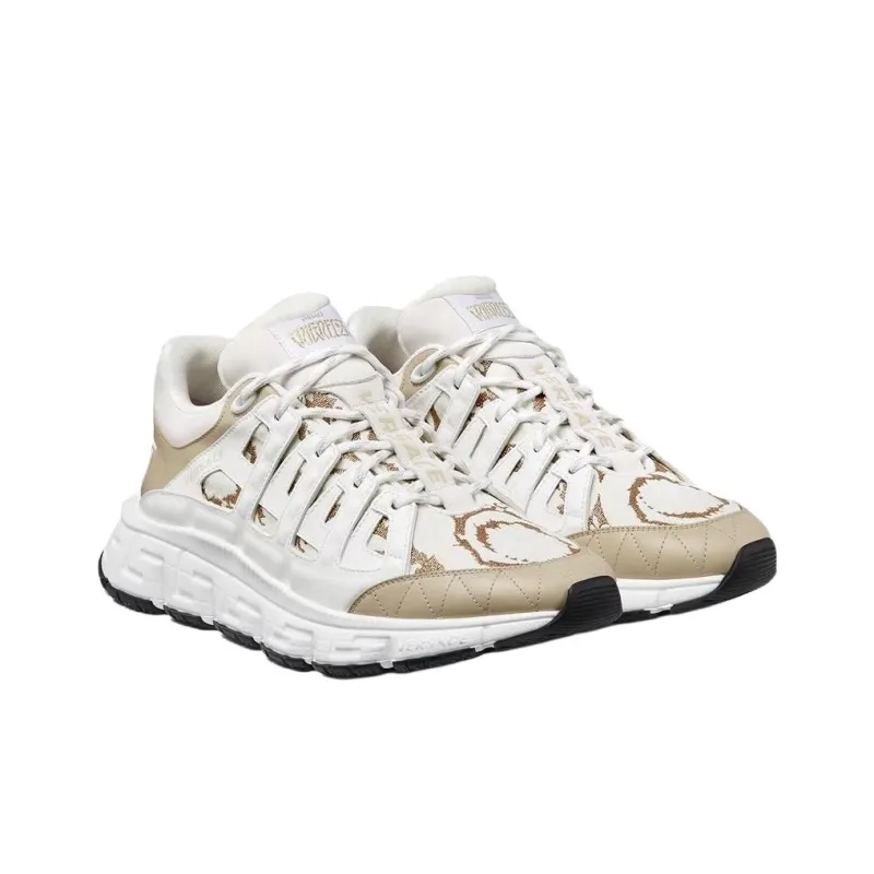 VERSACE Barocco Low Top Casual Shoes Men's White-2
