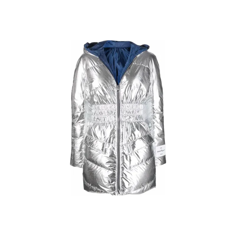 Ferragamo Puffer Jackets Women's Silver-0