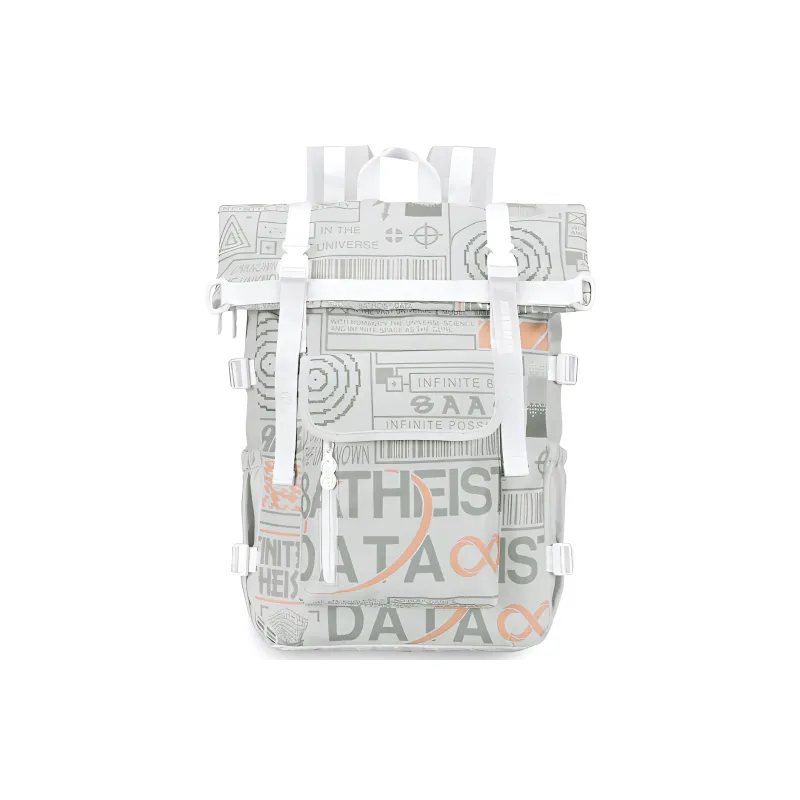 8atheist Polyester Backpack Regular Unisex Light Gray-0