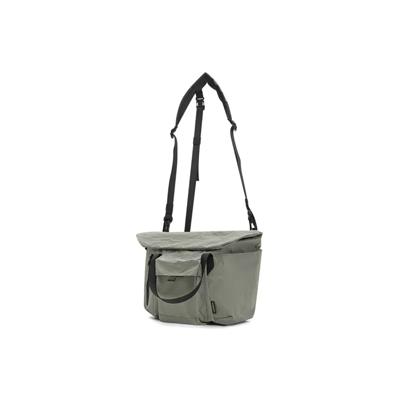 MYEDITION One Shoulder Handbag, Crossbody Bag, Messenger Bag Fabric Dark Gray/Gray Green Unisex-11