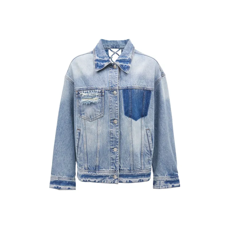 ONLY Cropped Coats Women's J32 210 Washed Denim Blue-0