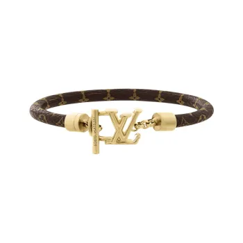LOUIS VUITTON Coated Canvas Metal Parts Bangles Unisex Brown