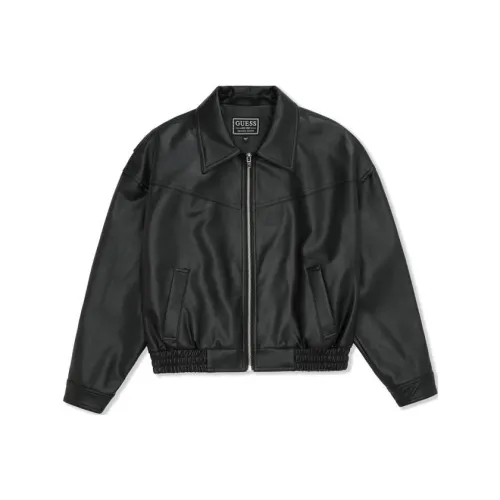 GUESS Leather Jacket Women's Black