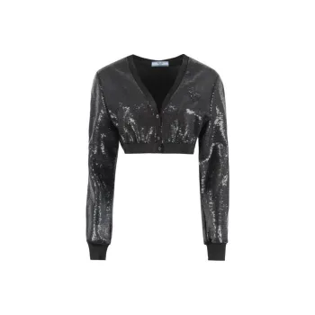 PRADA Sequins Embellished Crop Top
