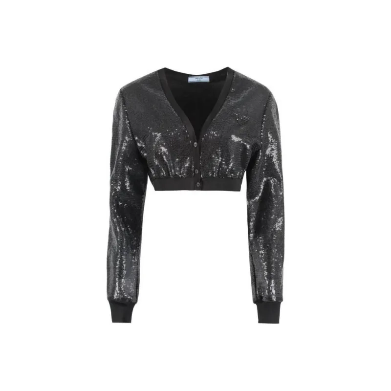 PRADA Sequins Embellished Crop Top-0