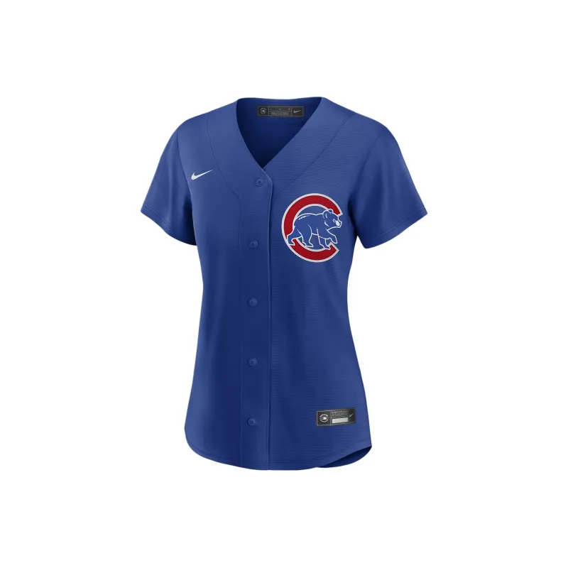 Nike MLB Collaboration Chicago Cubs Baseball Jacket Women's Blue-0