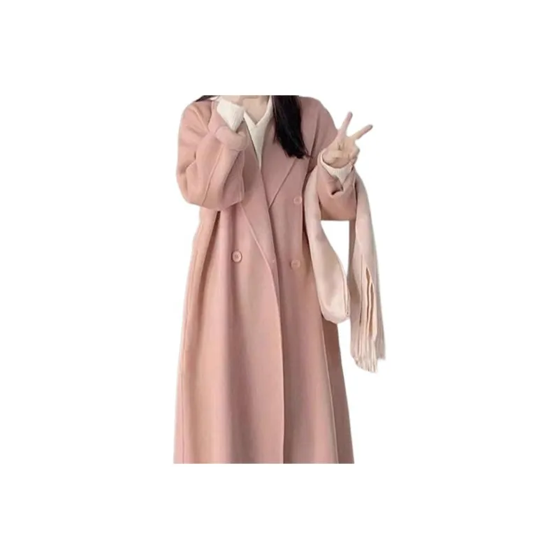GULIANFEI Double Sided Woolen Coat Women's Oat-8