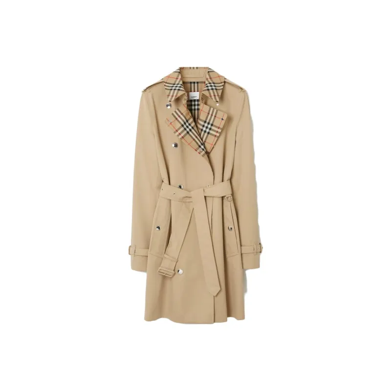 Burberry Vintage Check trim Short Trench Coat-0