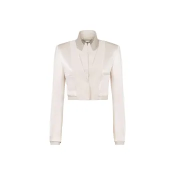 FENDI Cropped Satin Suit Jacket