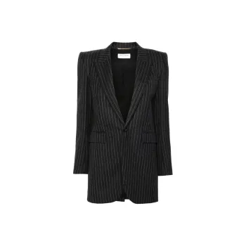 SAINT LAURENT Single Breasted Striped Blazer