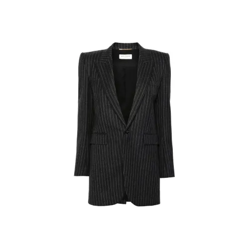 SAINT LAURENT Single Breasted Striped Blazer