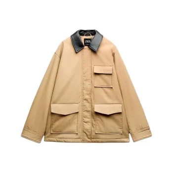 ZARA Puffer Jackets Women's Tan