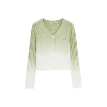 Love To Serve Knitwear Women's Apricot Green Mixed Color