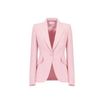 Alexander McQueen Peak Shoulder Pad Single Breasted Blazer