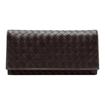 Bottega Veneta Leather Wallet Unisex Chocolate