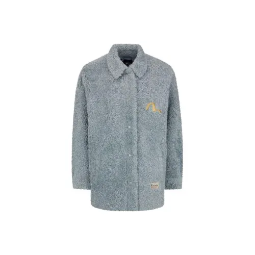 EVISU FW23 Velvet feel Coat Women's Ice Blue