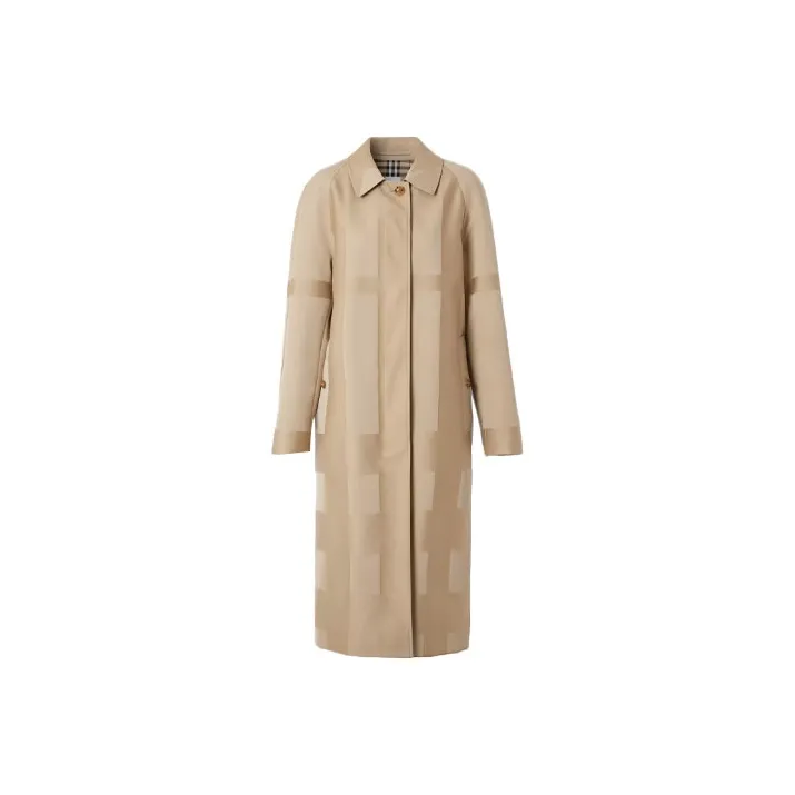 Burberry Trench Coats Women's Yellow-0