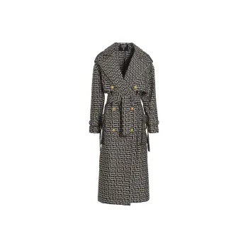 BALMAIN Trench Coats Women's Black