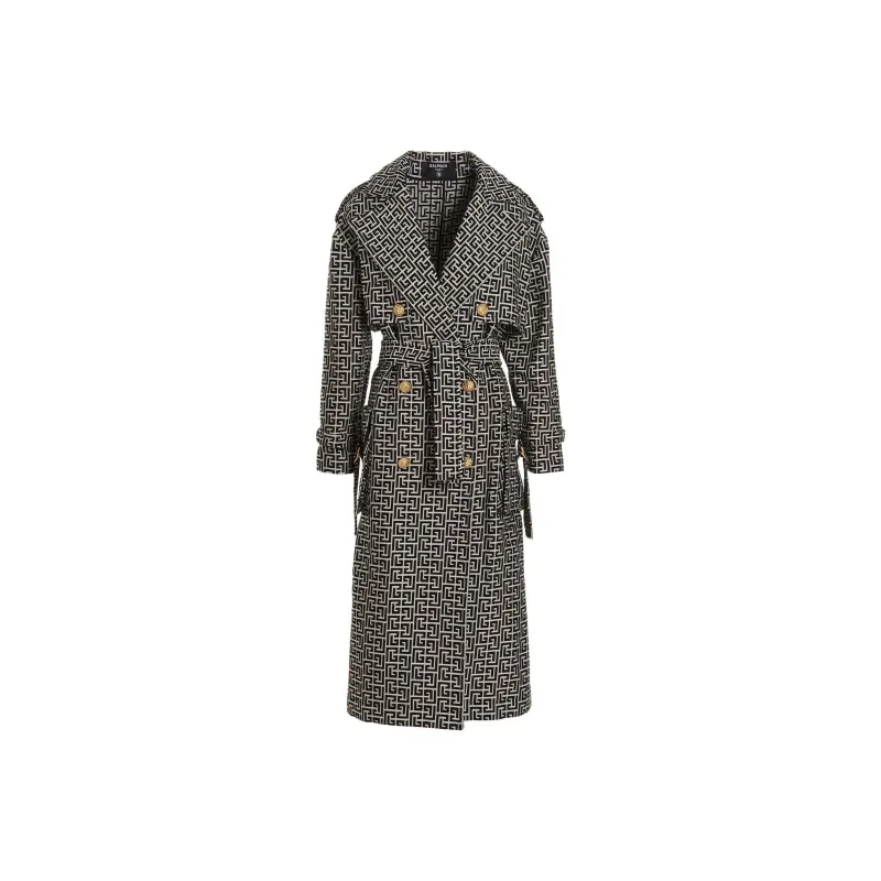 BALMAIN Trench Coats Women's Black-0