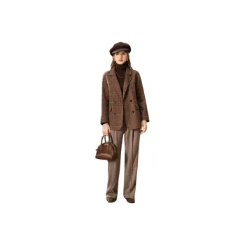 FENHONGMALI Business Suit Women's Red Line Checked