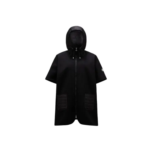Moncler Zip Up Hooded Cape Coat