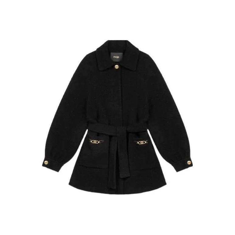 Maje Velvet Jackets Women's Black-0