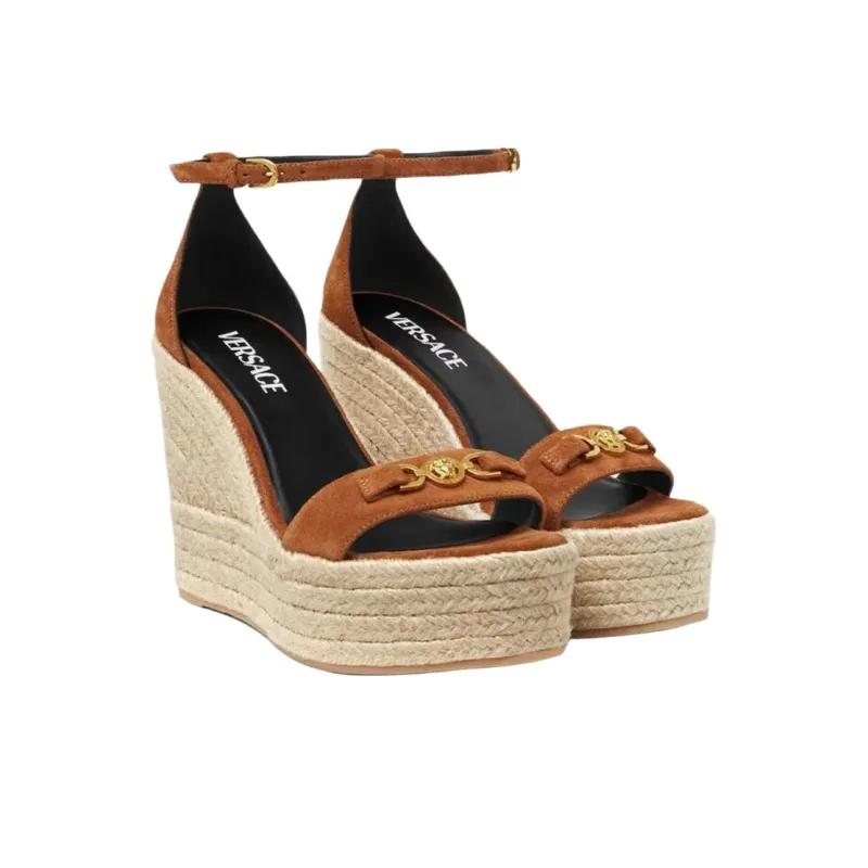 VERSACE Medusa '95 One Strap Sandals 12cm Women's Brown-2