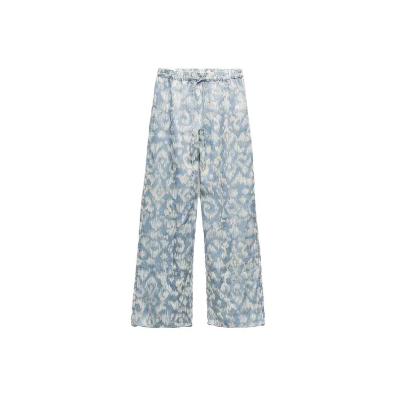 ZARA Casual Pants Women's Aqua Blue-0