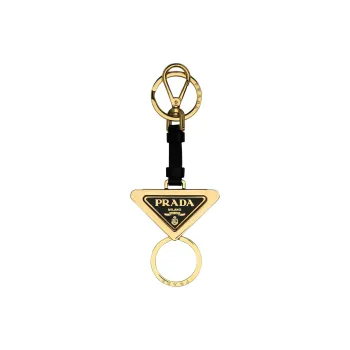 PRADA Metal Keychains Unisex Black