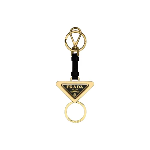 PRADA Metal Keychains Unisex Black