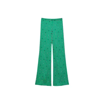 Sandro Floaty Patterned Trousers Casual Pants Women's Green