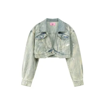 CHUU Cropped Coats Women's Light Blue