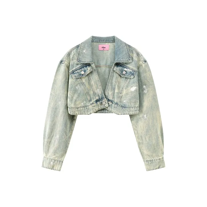 CHUU Cropped Coats Women's Light Blue-0