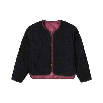 Converse REVERSIBLE SHERPA Cropped Coats Women's Black