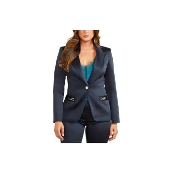 GUESS Kim Satin Blazer Business Suit Women's Marine Blue