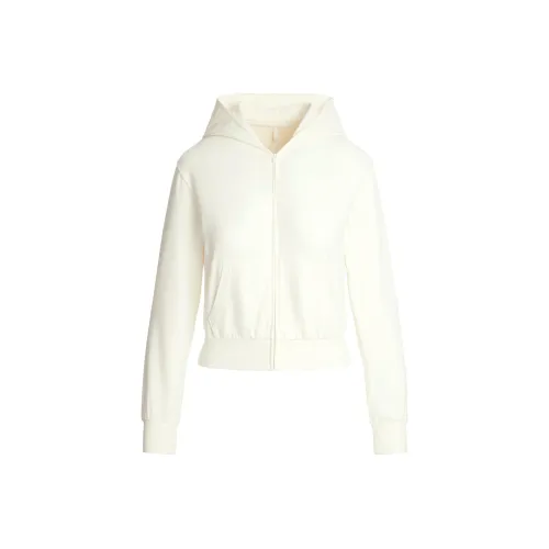 SKIMS SS25 COTTON JERSEY ZIP UP HOODIE Sweatshirt Women's MARBLE/Marble