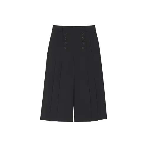 SAINT LAURENT Pleated Cropped Wool Trousers