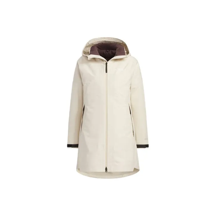 Adidas Waterproof, Windproof, And Breathable Windbreaker Jacket Women's Ecru-0