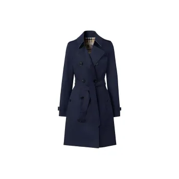 Burberry Trench Coats Women's Navy Blue